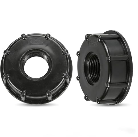 Joysuelly 2 adaptadores S60 x 6 rosca gruesa a rosca interior de 3/4 pulgadas, accesorios para depósito de agua de 1000 litros, conexión de depósito de plástico, adaptador para tanque de agua de