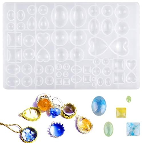 HQdeal Moldes de Silicona para Manualidades, Varias formas Molde Resina epoxi, Molde de Joyas Silicona para Creativo Bricolaje DIY Collar Pendiente Fabricación de Colgante