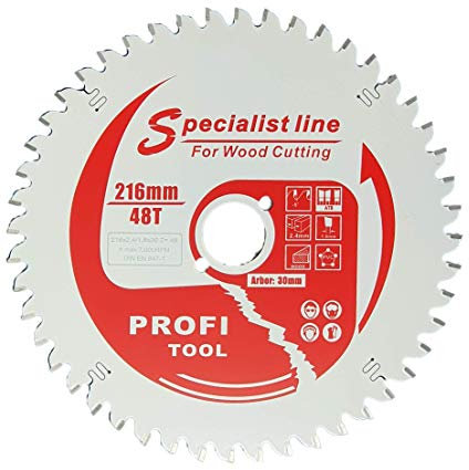 profi-tool-germany HM-Sägeblatt 216 x 2,4 x 30 Z= 48 WZ negativ mit Antihaft Beschichtung