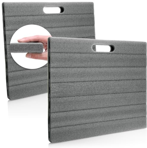 com-four® 2x Coussins de genou pour le jardin - tapis de genou pour le jardinage - genouillères pour l'artisanat (anthracite)