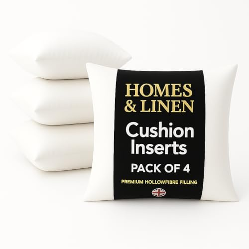 HOMES-LINEN 20” x 20” Cushion Inner Pads Square Insert Fillers- Pack of 4 (50 x 50 cm) Anti-Allergy Cushion Stuffer Inserts
