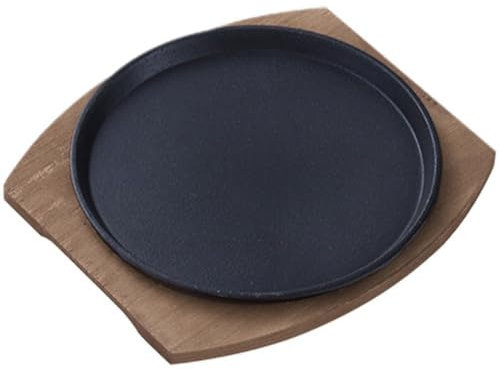 Muteitt Juego De Fajitas De Hierro Fundido, Sartén, Plato De Carne Japonés, Parrilla Teppanyaki, Sartén para Barbacoa, Sartén para Restaurante, Hogar, Cocina, Suministros De Cocina