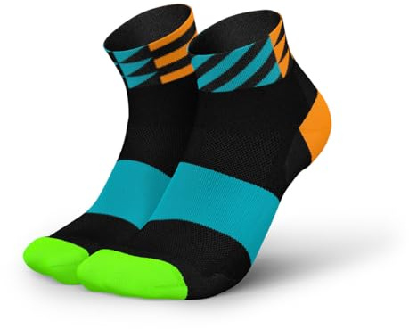 INCYLENCE ULTRALIGHT Laufsocken kurz für Damen und Herren mit leichter Kompression,1 Paar (DE/NL/SE/PL, Numerisch, 43, 46, Regular, Regular, Elements Short Black Cyan)