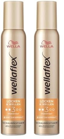 Wellaflex Mousse coiffante bouclée et ondulée pour femme - Tenue forte jusqu'à 24 heures - Pour des boucles dynamiques - Doux pour le cuir chevelu - Testé dermatologiquement - Sans silicone - Tenue 3