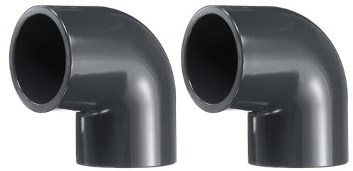 sourcing map 2pcs 90 Degree Elbow PVC Pipe Fittings 1-1/2 2 Way Furniture Grade PVC Corner Connectors Angle Elbow Side Outlet for Sewer Plumbing Drain Pipe Water Supplies Build Garden