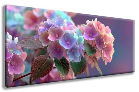 Fiori Diamond Painting, Diamond Painting Kit Completo Ortensia Motivo 100x300cm Pittura Diamante, 5D Diamantini Crystal Art Kit Disegni Con Perline da Attaccare per Soprammobili Moderni -zzg25083K