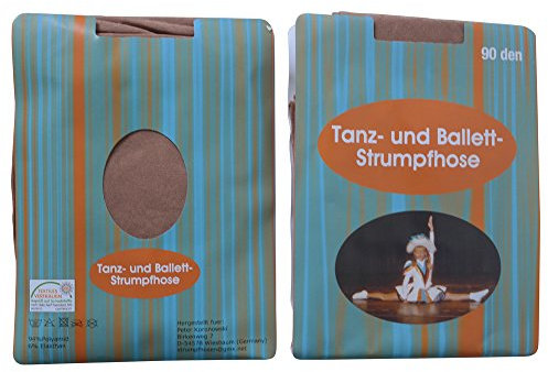 Peko Tanzstrumpfhosen 3er Pack Cheerleader Garde Tanzmariechen Ballett 90den Strumpfhose mit Glanz make up (140-152)