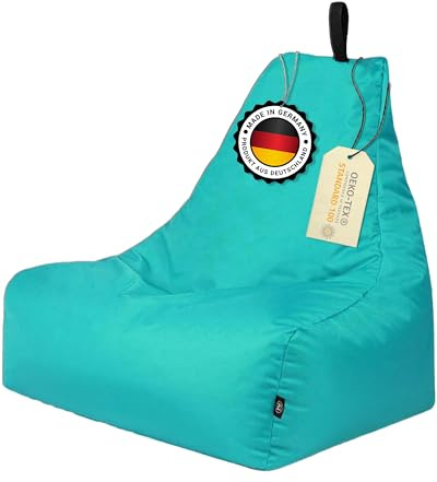 PATCH HOME Lounge Sessel XL Gamer Sessel Sitzsack Sessel Sitzkissen In & Outdoor geeignet fertig befüllt | XL - Türkis - in 2 Größen und 25 Farben