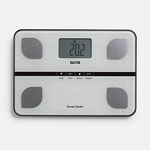 TANITA BC-732 Compact Family Körperanalysewaage Kompaktes Glasdesign Aus Weißem Paisley