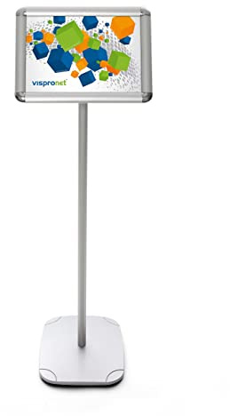 Vispronet Infoboard, Infoständer, Informationsständer, Präsentationsständer, Diskretionsständer, aus Metall (DIN A4)