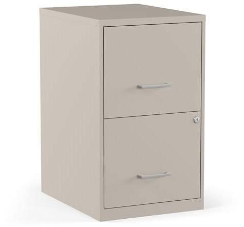 STAPLES Vertical File Cabinet for Letter/Legal Files, 2-Drawer, Letter/Legal Compatible, Locking, Putty