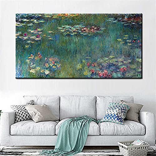 DIY 5D Diamant Malerei Kit Monet Seerose Voll bohrer Groß Diamond Painting Set Stickerei Kristall Strass Kreuzstich Diamond gemälde Mosaik Bilder kunsthandwerk Arts Home Wanddekor Round Drill 50x100cm