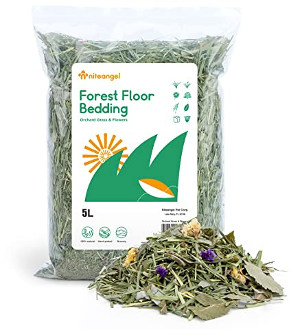 Niteangel® Natural & Soft Hamster Bedding Mate Small Animal Habitat Decor for Syrian Dwarf Hamsters Gerbils Mice Degus Bunny or Other Small-Sized Pet (Orchard Grass & Flower)