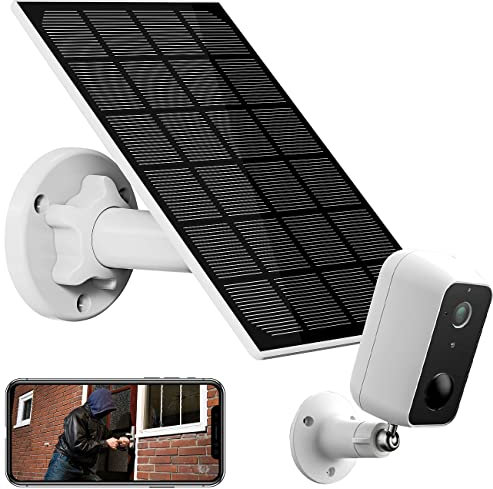 revolt utomhuskamera med solpanel, WLAN, app, batteri, Full HD, IP65