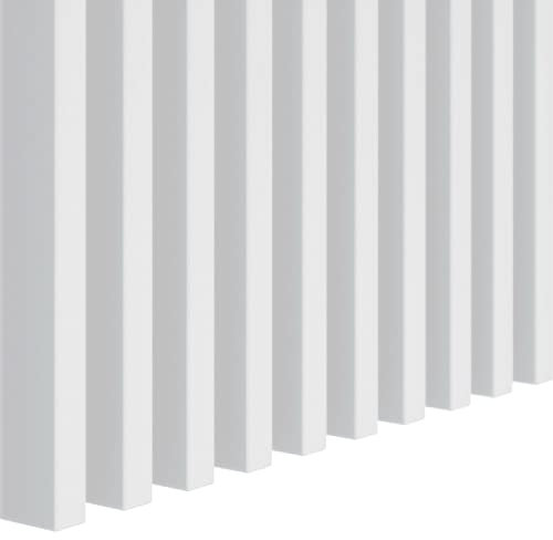 KLEMP MINI Lamellenwand aus MDF 16x30 mm, vertikale oder horizontale Decken- oder Wandverkleidung, Holzpaneele für Wand und Decke, für Flur, Schlaf- oder Wohnzimmer 31er-set Weiß Matt