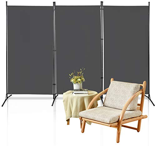 Fiqops Paravent 260x180cm Sichtschutzwand Anthrazit Raumteiler Stellwand Raumteiler Trennwand Sichtschutz 3 Trennwände