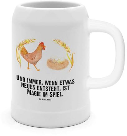 Mr. & Mrs. Panda Bierkrug Huhn Stolz - Geschenk, Motivation, Maßkrug, Oktoberfest, Hahn, Sommerfest, Mit Foto, Schwangerschaft, Hof, Bauernhof, Krug, Geburt, Spruch
