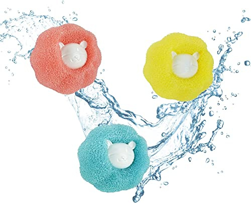 Andiker Wäsche-Haarfänger, 4 Stück, wiederverwendbar, Fusselentferner, maschinenwaschbar, Wäsche-Reinigungsball, Tierhaarentferner für Tierliebhaber (B)