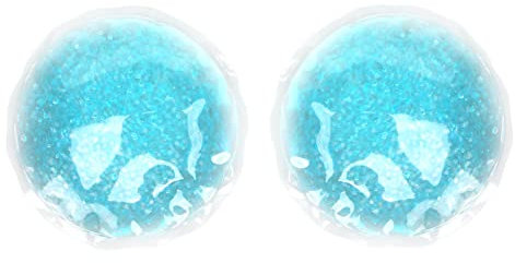 Cuscinetti per occhi in gel di ghiaccio, 1 paio di cuscinetti a compressione fredda e calda, blu, rotondi, sollievo dalla tensione oculare, confezione di gel di ghiaccio