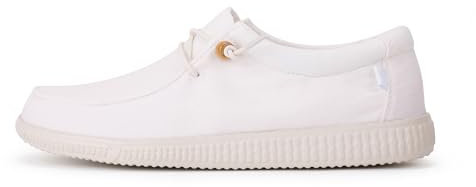 WALK IN PITAS | WP150 WALLABI Washed | Mocassini Uomo per L'Estate | Scarpe da Barca Estive | Sportive | Sneakers | Scarpe da Pitas | Bianco 41