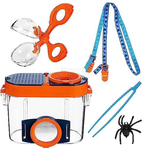 YISKY Lupe Insekten Sammelbox, Kinder Insekten Dose, Insekten Beobachtungsbox Forscherset, 4.5X Lupendose, Natur Erkundung Lupenbecher, Für Kinder Outdoor Wissenschaft Natur Erkundung