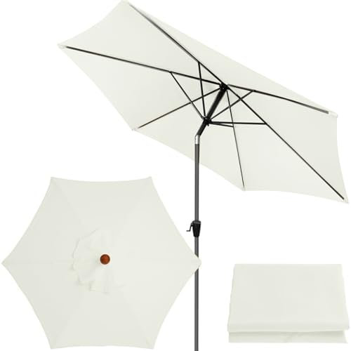 AIMENJOY Rechange Toile de Parasol de Jardin (2 m / 2.7 m / 3.0 m) Dessus de Parapluie de Remplacement pour 6 Bras, Housse de Rechange pour Parasol, pour Terrasse/Jardin/Piscine (Beige,2M / 6.6Ft)