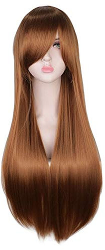 HBYLEE - Peluca para cosplay de anime, peluca de cosplay de 80 cm, peluca rubia, azul, rojo, rosa, gris, lila, cabello para fiestas, 80 cm, pelucas sintéticas largas y rectas, para mujeres, talla