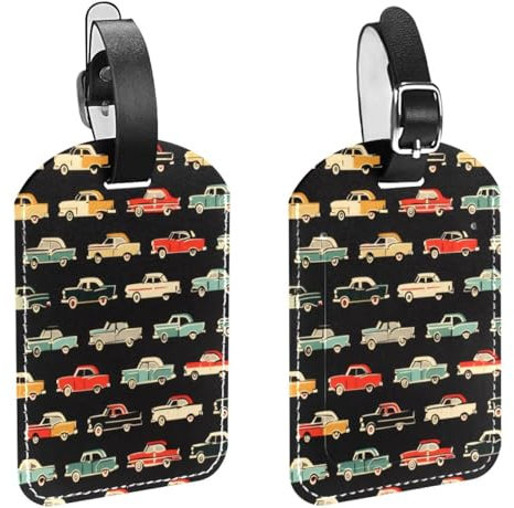 Auto-Gepäckanhänger für Koffer, PU-Leder, Namensschilder, Reisetasche, Kreuzfahrt, Kofferanhänger, 2 Stück