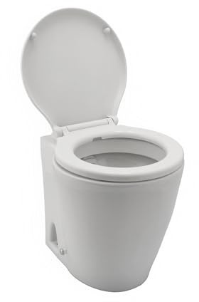 Elektrische Toilette/Bordtoilette mit Zerhackerpumpe, 12 V | Leiser Betrieb und wassersparsam | Einfache Reinigung | Korrosionsbeständig | Geeignet Über- und Unterwasser