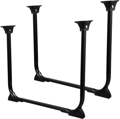 Mikikit 2 StüCk U-FöRmige Klapptischbeine, 35cm Schwarz, Faltbare Tischbeine Aus Eisen FüR Schreibtisch, Bett, Sofa, Platzsparend Und Stabil