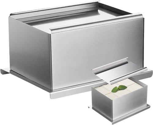 Lpitoy Tofu Press Mould Stainless Steel Diy Homemade Tofu Maker Pressing Mold Kit Cheese Press Maker Soybean Curd Cheese Making Mold Kitchen Tools