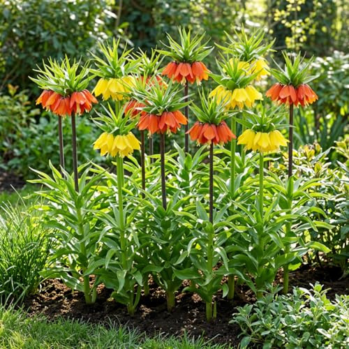 FLORIUM - Kaiserkronen Fritillaria zwiebeln Imperialis Kollektion, (6 Blumenzwiebeln/knollen) winterhart mehrjährig Mischung aus Holland für Frühjahrsblüte, Ideal pflanzen für Garten (kein Samen)