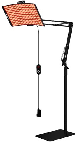 XLSBZ Rotlichtlampe mit Stand,660nm & 850nm Infrarotlampe mit Timer,Flexibler Infrarot Lampen für Gesicht, Hals und Rücken