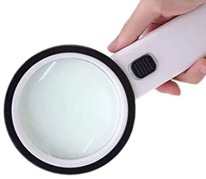 LED-glasförstoringsglas med LED-ljus, 10x, 12 Lampor, Dubbellager Optisk Glaslupp, Förstoringsglas, Handhållen Lupp, LED Handhållen 10x Förstoringsglas, Läslupp, Förstoringslins,