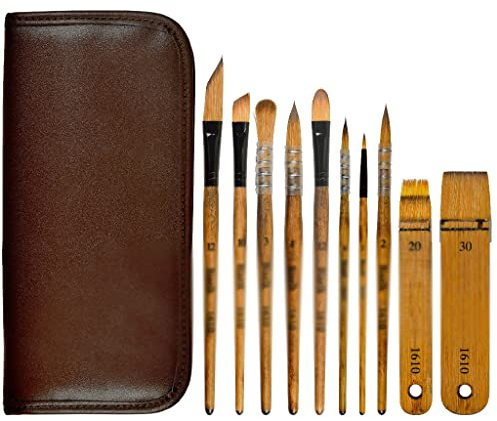 MOKLYF Aquarell-/Acryl-Pinsel, 10 Stück/Set, Pinsel in verschiedenen Formen, Künstlerbedarf(