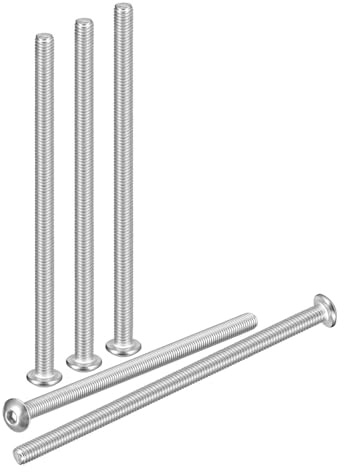 DTGN M5-0.8x90mm Linsenkopfschrauben mit Innensechskant - 5er Pack | Geeignet für Rennrad, Auto, Motorrad, 305 Edelstahl weiß lackiert, Sechskant-Antriebsbefestigungen