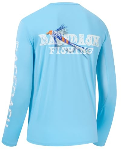 Bassdash UV-skyddsskjorta för män, grafisk långärmad t-shirt, UPF 50+, fiskeskjorta, fuktabsorberande, 3XL