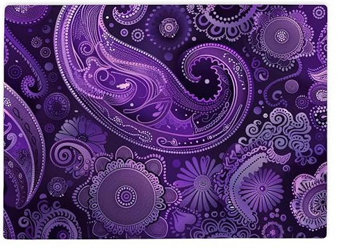 Shopagift Purple Indian Paisley Pattern Glass Chopping Board Large Kitchen Worktop Saver 39cm x 28cm