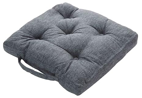 Armchair Booster Cushion Pad 50 x 50 x 10cm Large Square Floor Cushion Seat Pad (grey)