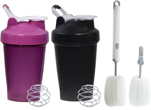 ZDL Protein Shaker,2pcs Bottiglia Shaker Per Proteine,Bottiglia Shaker Per Proteine Polvere Mista In Plastica,Con Miscelatore Sfera Prova Di Perdite
