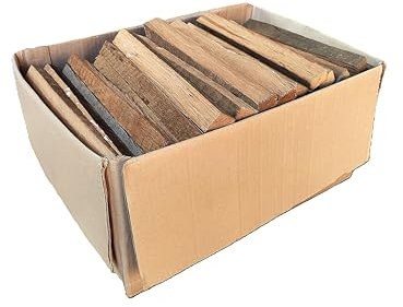 Legno d'Accensione in Quercia Secca, 8 kg, Segni da 25 cm, per Camino, Forno per Pizza e Barbecue con 3 accendini naturali