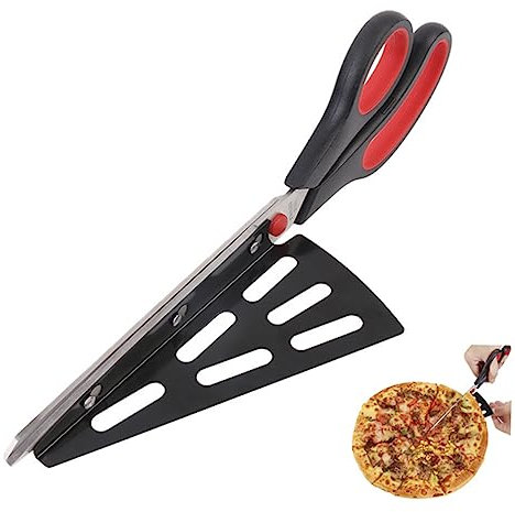 Alipis forbici tagliapizza coltelli pizza coltelli per pizza Acciaio inossidabile forbice pizza pale pizza forbice per pizza Spatola per pizza Taglia torta pizza siccors rosso