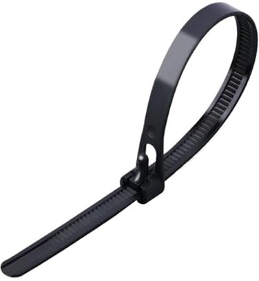 BOJHGO Collier De Serrage Lot de 500 Serre-câbles réutilisables en Plastique, en Nylon, détachables, de 20 cm(Black,5x200mm)