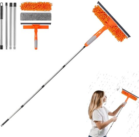 Acunny Spolverino per soffitti alti, spolverino con ampia portata – Estrattore per finestre, set di pulizia per mobili, interni, casa, tetto, ventilatore a soffitto