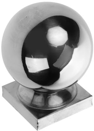 Kisangel 304 Stainless Steel Flag Pole Ball Topper and Handrail End Cap, 50mm Round Staircase Finial for Flagpole Tips and Handrail Accessories, Outdoor Flag Pole Parts for Garden and Fence