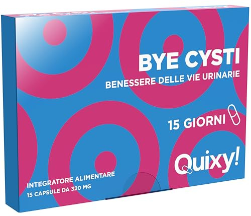 Quixy Bye Cisty – Integratore Difese Urinarie Donna con Mirtillo Rosso e Vitamina C– 15 Capsule Vegetali, Difese Naturali anche Donna in Menopausa
