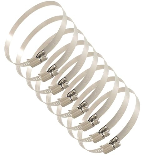 Abrazadera de manguera grande de 105-127 mm, 8 piezas de acero inoxidable para tubo de metal grande y tuberías de drenaje de fregadero de agua de gas
