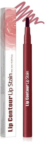 2 in 1 Lip Stain Long Lasting,Lip Liner Stain,Waterproof Plumping Lipstain,Easy Removable Lips Liner Pen for Bold,No Smudge Look,Smooth Application Makeup for Women Girls (#8 Cherry Red)