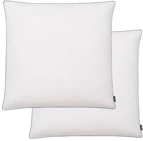 Almohadas con Funda de Microfibra y Relleno de Plumón y Pluma, Soporte Pesado y Recuperación de Forma, cojines cama, almohada cama, Para Dormitorio y Descanso Diario, Blanco, 2 Piezas 80x80 cm