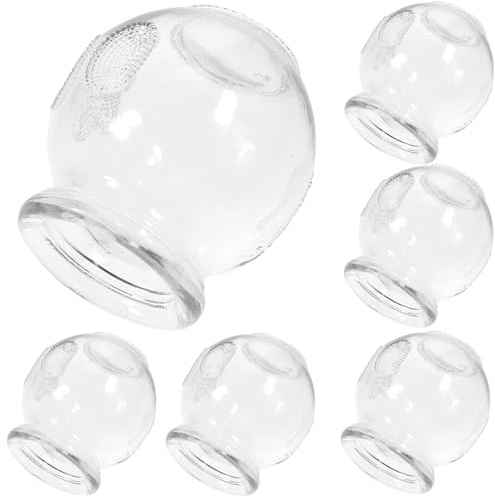 Gogogmee Ensemble de 6 Ventouses Thérapeutiques en Verre Épaissi, Forte Aspiration, pour Massage et Stimulation Sanguine, Usage Domestique, Soins Musculaires et Relaxation, Adapté à Tous